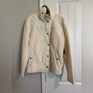 Style & Co Cream Teddy Jacket Cropped Design